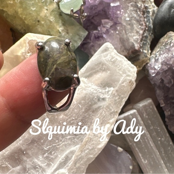 Unakite and silver Victorian ring - Picture 2 of 7